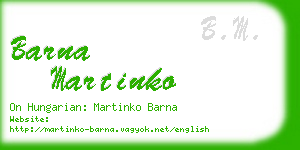 barna martinko business card